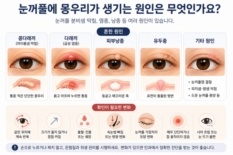 눈꺼풀 몽우리 원인과 확인이 필요한 변화