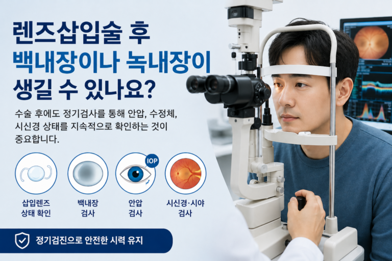 렌즈삽입술 후 녹내장과 백내장 정기검사