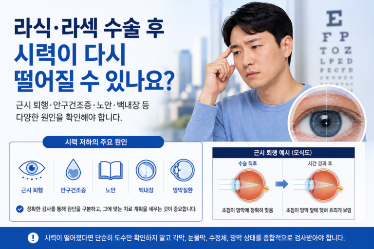 라식·라섹 후 시력 저하와 근시 퇴행 원인