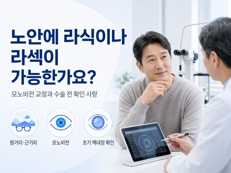 노안 라식과 라섹 가능 여부를 확인하기 위한 안과 상담