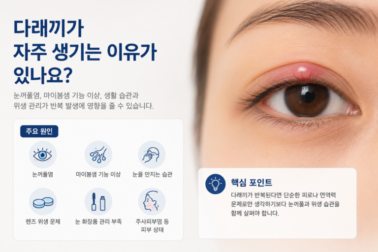 다래끼가 자주 생기는 이유와 반복 예방을 위한 눈꺼풀 위생 관리