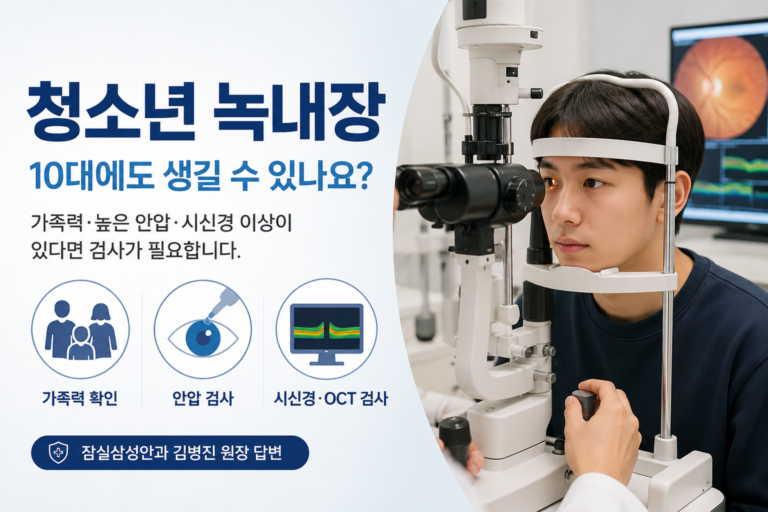 청소년 녹내장 위험 요인과 안압 시신경 검사