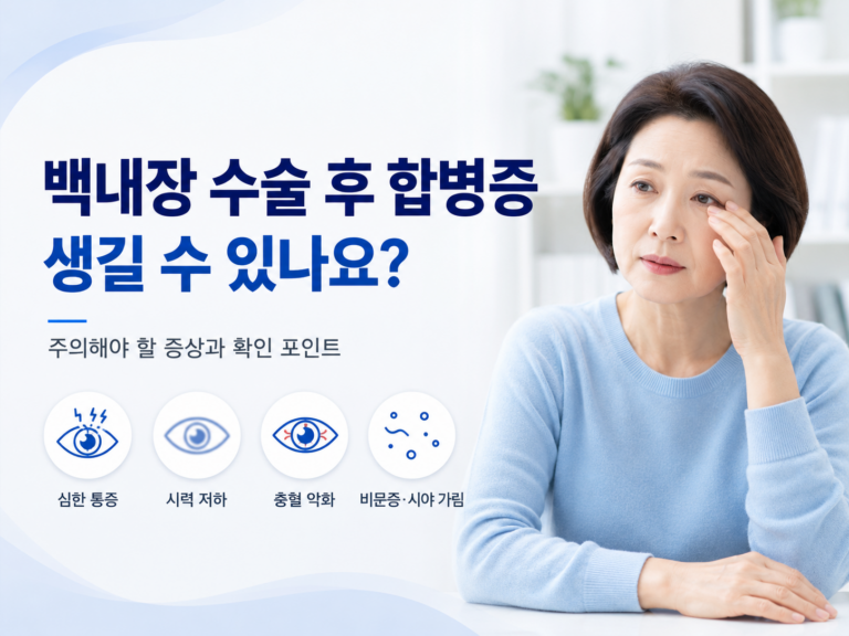 백내장 수술 후 합병증과 신속히 확인해야 하는 증상