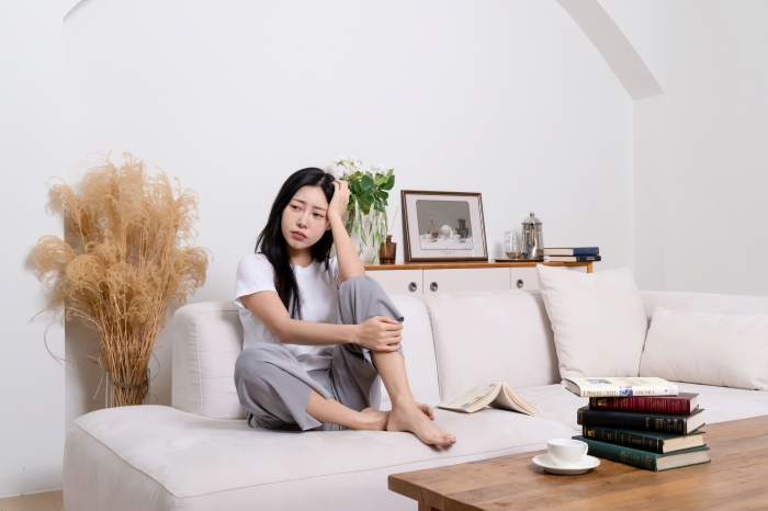 Woman experiencing insomnia and sleep problems during menopause